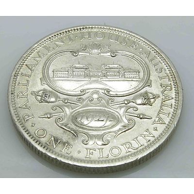 Aust: Geo V Sterling Silver Florin 1927 Canberra