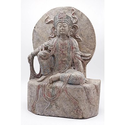 Chinese Carved Stone Bodhisattva, 20th Century or Earlier