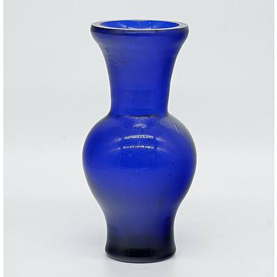 Chinese Cobalt Blue Peking Glass Vase, Probably 18th Century