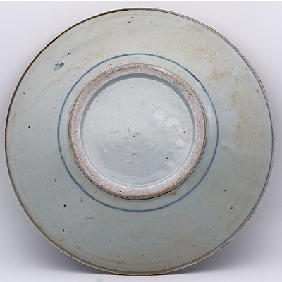 Large Chinese Kitchen Ming Dish with Happiness Character, 16-17th Century