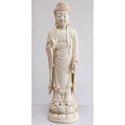 Large Chinese Dehua Blanc De Chine Figure of Buddha