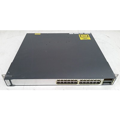 Cisco Catalyst (WS-C3750E-24TD-S V03) 3750-E Series 24-Port Gigabit Managed Switch