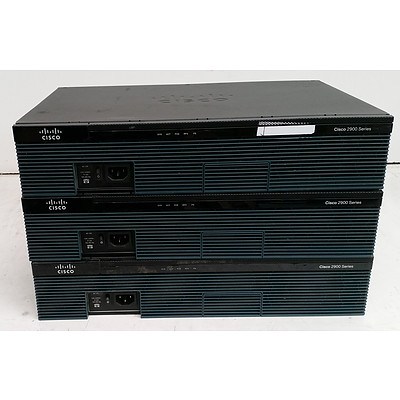 Cisco 2900 Series Integrated Service Router - Lot of Three