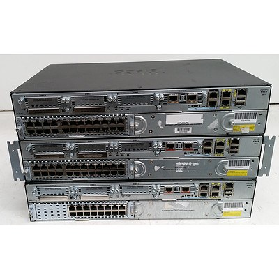 Cisco 2900 Series Integrated Service Router - Lot of Three