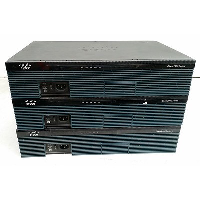 Cisco 2900 Series Integrated Service Router - Lot of Three