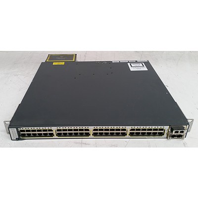 Cisco Catalyst (WS-C3750E-48PD-SF V05) 3750-E Series PoE-48 48-Port Gigabit Managed Switch