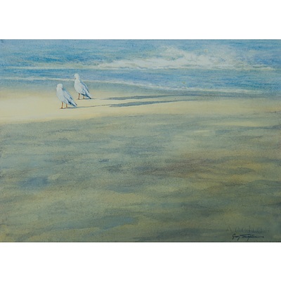 TROUGHTON Guy (b.1960) Two Seagulls on a Beach