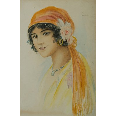 HEMMINGSEN G , Eastern Girl with Headscarf