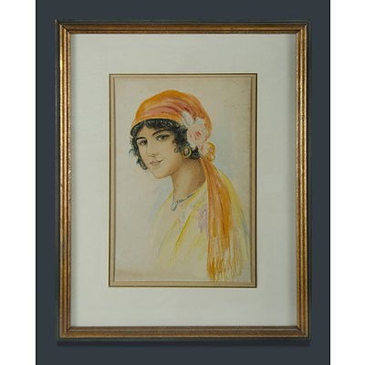 HEMMINGSEN G , Eastern Girl with Headscarf