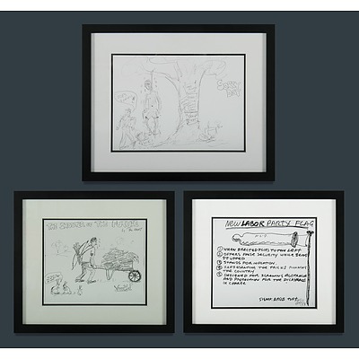 3 Pro HART Prints 'Sorry Day', 'New Labor Party Flag, 1998', & 'The Shooter of the Future'