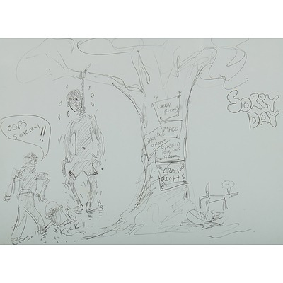 3 Pro HART Prints 'Sorry Day', 'New Labor Party Flag, 1998', & 'The Shooter of the Future'