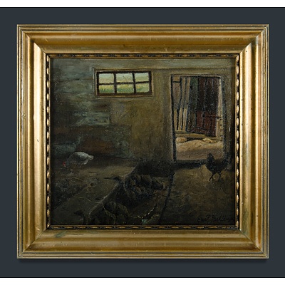 PEDERSEN-BELLINGE Christian (Danish 1897-1984) 'Farmhouse Interior'