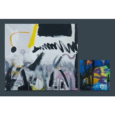 Australian School, Two Works, Beverley BUDGEN (b.1937) 'Bar Noise' Acrylic on Canvas & Sylvia DITCHBURN 'Forest Fragment No.11' Oil on Canvas