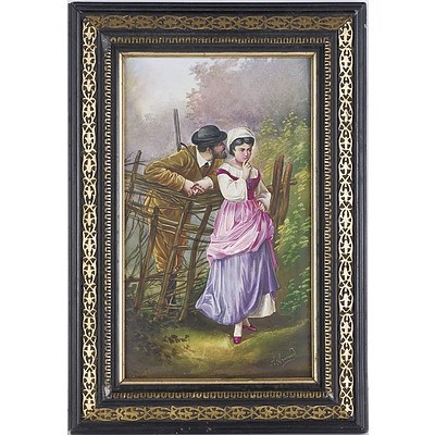 Early 20th Century French Oil on Porcelain Panel Signed A Armand