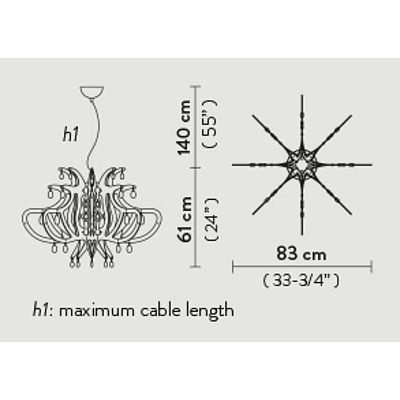 SLAMP Medusa Chandelier/Suspension Light - Black - RRP $3300.00 - Brand New