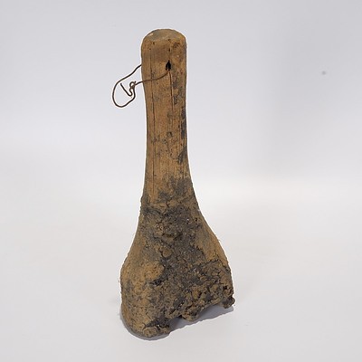 Hand Carved Wooden Brand For Marking Sheep with Tar, with Letters 'CH' Very Rare Item