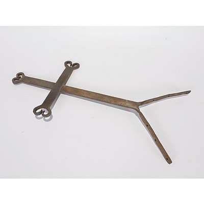 Steel Cross From Gable of Chapel Roof, Blacksmith Made 