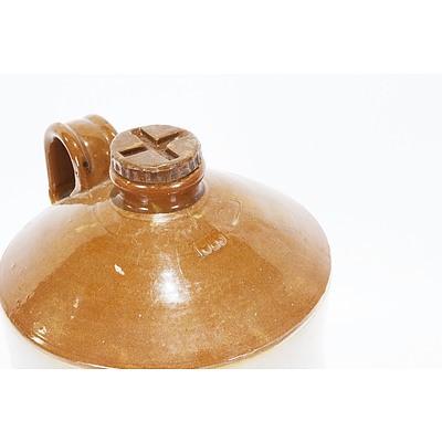 Salt Glazed Stoneware Demijohn, 2.5 Gallons 1963 with Screw Top
