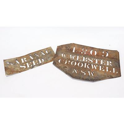 2 Seed Potato Stencils - 4809 W Webster Crookwell NSW; Saranac Seed