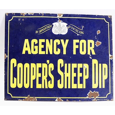 Agency For Cooper Sheep Dip Enamelled Sign