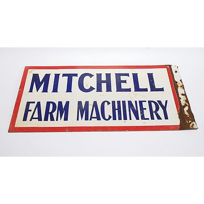 Mitchell Farm Machinery Double-Sided Enamel Sign