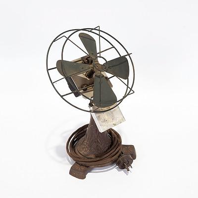 Electric Fan with Decorative Cast Iron Base