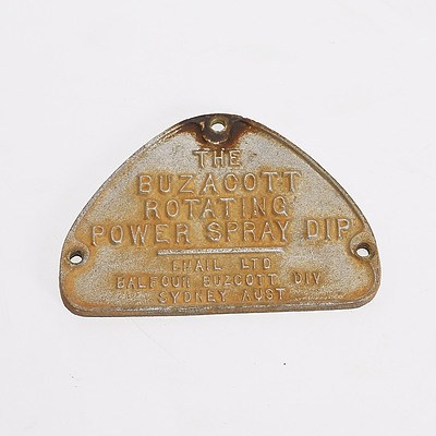 The Buzacott Rotating Power Spray Dip, Email Ltd Cast Sign