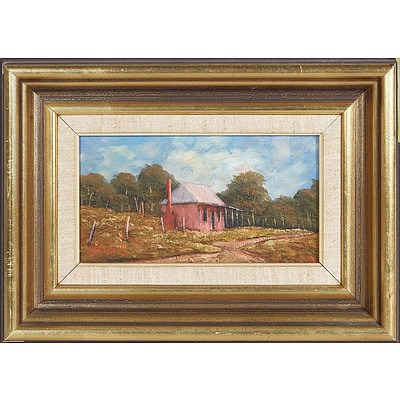 Pioneers Cottage' - Alice Russell, Oil On Board