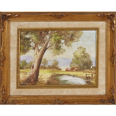  'By The Billabong' - Helen Jones, Oil On Board