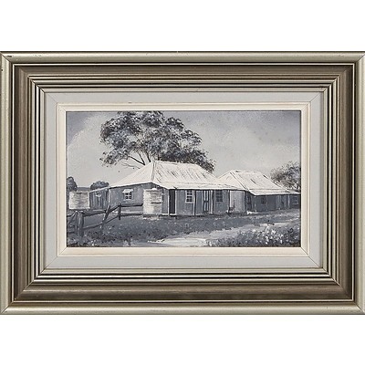  'Old Cottages, Belmount Forest' - Harry Luton, Oil On Board