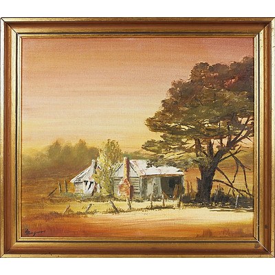  'Bush Huts' - Ken McGuire, Oil On Board