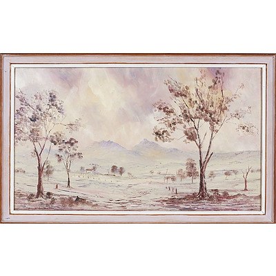  'Bush Scene' - A Macpherson, Oil On Board