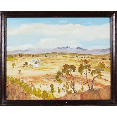  'Bush Scene', Oil On Board Framed Under Glass