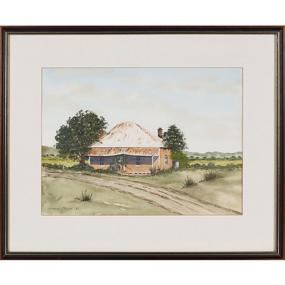  'Old Country Cottage' - Doreen Harris 1987, Watercolour Framed Under Glass