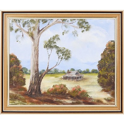  'Bush Cottage' - B Armour, Oil On Board