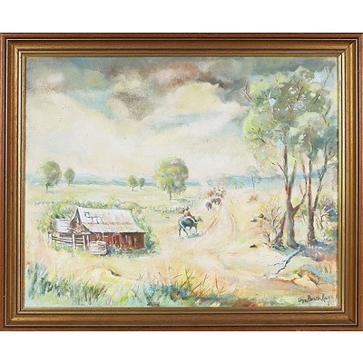  'Out To The Top Paddock' - Una Breek Roseby 1980, Oil On Board