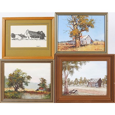 4 X Small Bush Paintings
