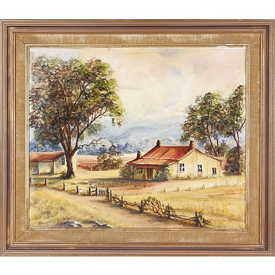  'Old Farmhouse, Castlereagh' - Kathleen Rayward 1977, Oil On Board