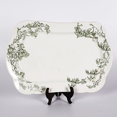 Royal Doulton Olive Green Wattle Meat Platter C.1900
