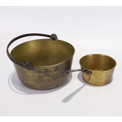 Brass Preserving Pan and Milk Pan