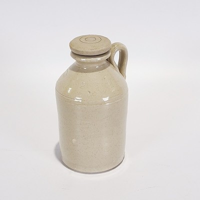 Stoneware Demijohn No 2, Imprinted R Fowler Ltd, Australia, with Screw Top