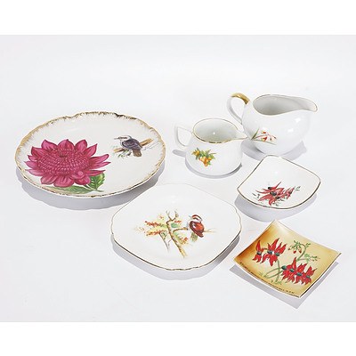 6 X Assorted Australiana China, Comprising 2 Plates, 2 Jugs and 2 Pin Dishes