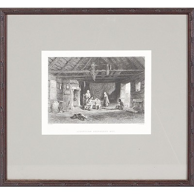  'Australian Shepherd's Hut', Iconic Steel Engraving By Godfrey After S Prout's Sketch Published in 'Australia Illustrated' 1874 By Virtue & Co, London