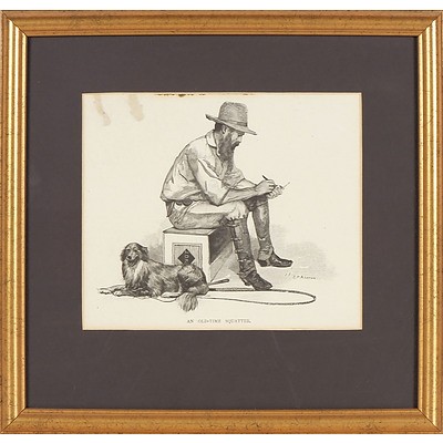  'An Old Time Squatter', Print of Sketch By J R (Julian) Ashton