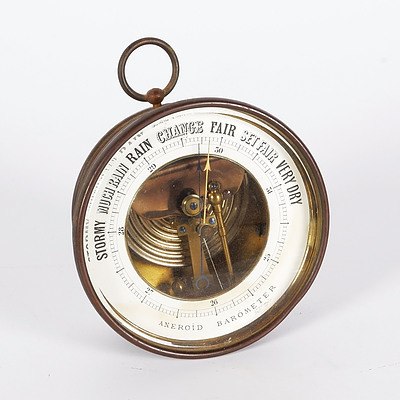Brass Aneroid Maritime Barometer Used For Many Years On A Farm At Temora - Not Working