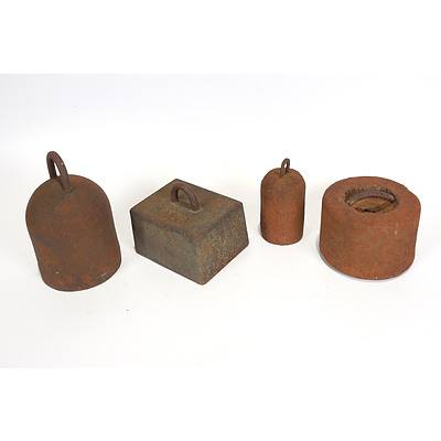Late Addition - 4 x Cast Iron Weights from Chaff Cutters