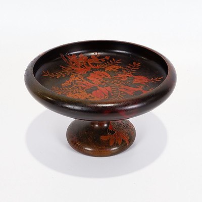 Pokerwork Nut/Fruit Bowl with Sturts Desert Pea