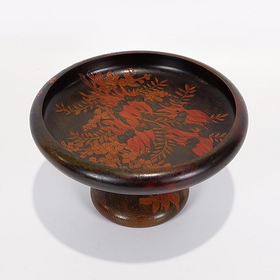 Pokerwork Nut/Fruit Bowl with Sturts Desert Pea
