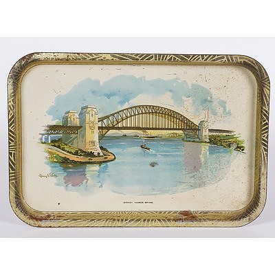 Willow Tray 'Sydney Harbour Bridge' By Henry W Wicks, Australian Willow Series No 1