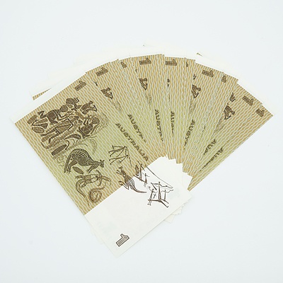 Twenty Consecutively Numbered Johnston/ Stone $1 Notes, DKD 268620 - DKD 268639